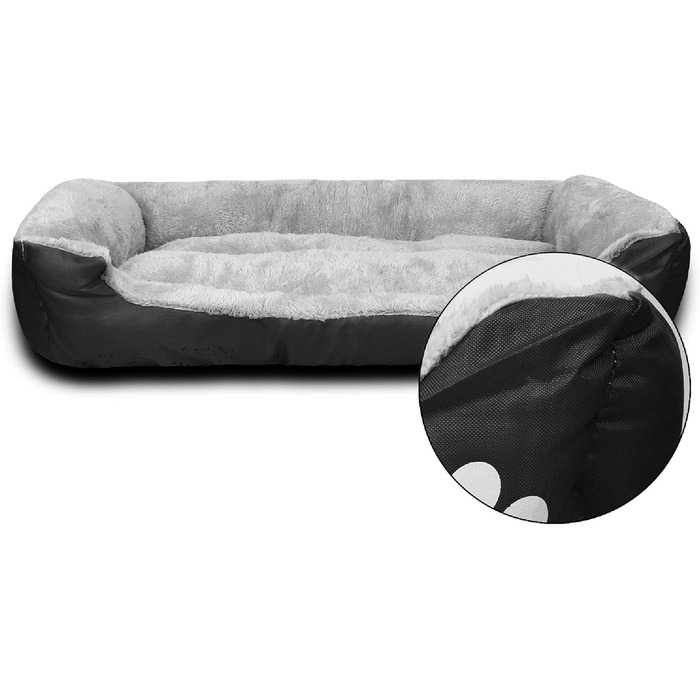 Ліжко для собак Lucky 70см, чорне: м'яке, затишне, для середніх собак, підходить для прання