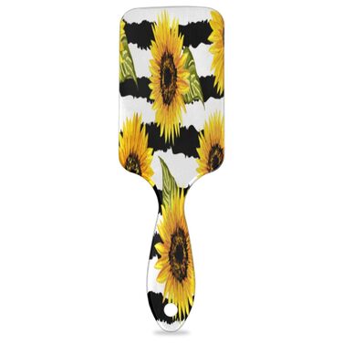 Щітка для волосся з акварельним малюнком собак, нейлонові щетинки для густого, кучерявого, тонкого, довгого, короткого, мокрого або сухого волосся, надає блиск та безпечна для волосся (квітковий малюнок соняшників)