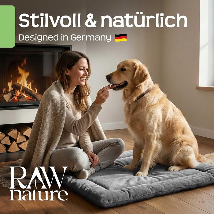 Лежанка для собак RAW Nature Hundedecke SAVO, XL, 110x70x4,5 см, м'яка, двостороння, для переносок, зелений колір