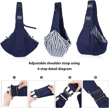 PETCUTE Сумка-переноска для собак до 7.5 кг, блакитна: регульований ремінь, зручна передня кишеня