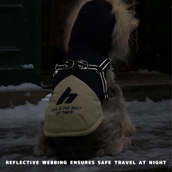 Водонепроникний жилет для собак з капюшоном, теплий жилет з шлейкою для собак, теплий та м'який, коричневий, S-3XL