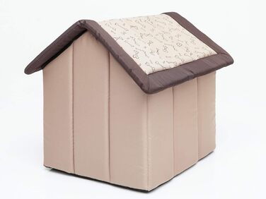 Будиночок-ліжко для собак і котів PillowPrim, середній M, 44x38 см, бежевий з кісточкою