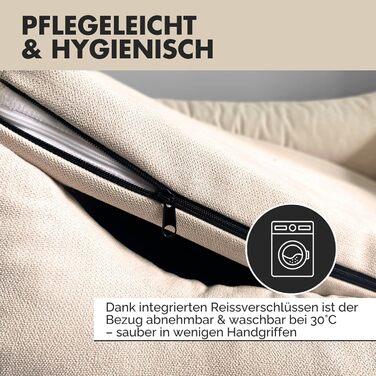 Ортопедичне ліжко для собак Emma | Кошик для собак | Для маленьких та середніх собак (Бежевий, 85x65 см)