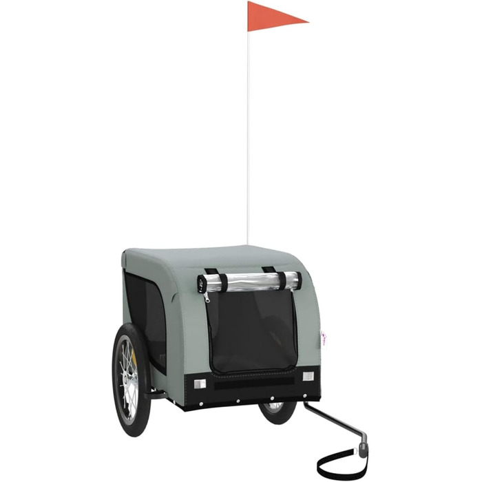 Трейлер для собак Oxford, сіро-чорний, 124x65x66 см, для маленьких собак та котів, модель 94000