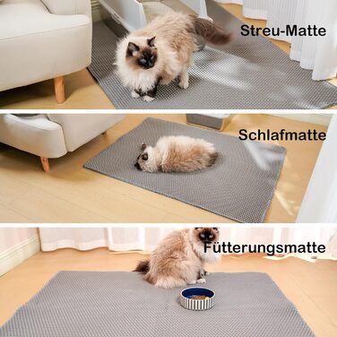 Килимок під лоток для котів Citylife Groß, 120x70 см, двошаровий, вологостійкий, з антиковзаючим покриттям, стільовий дизайн, легке прибирання, сірий колір