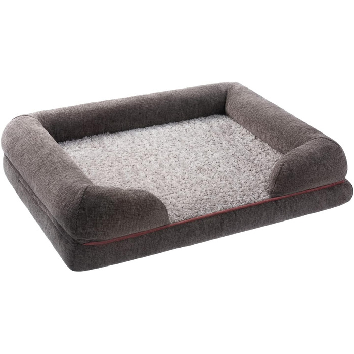 Ортопедичне собаче ліжко з знімним та пральним чохлом, неслизьке, темно-сірий колір, розмір L (106x80x18 см)