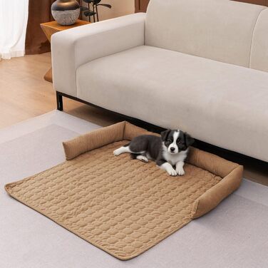 Захисний чохол на диван для тварин LiveGo: м'яка, миюча, антиковзаюча, 70x70x12 см, колір кавовий