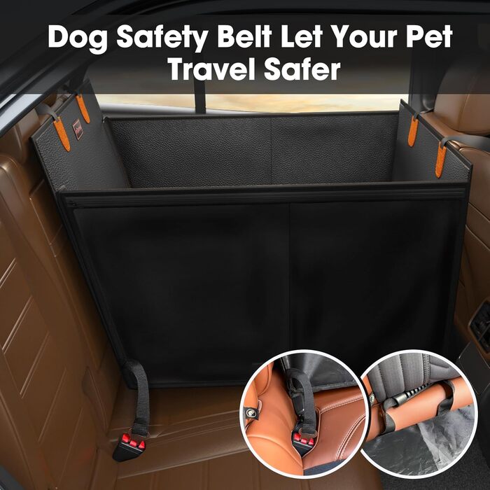 Автокрісло для собак FURTIME - велике, з PU-шкіри, для великих собак, водонепроникне, для SUV, позашляховиків та вантажівок