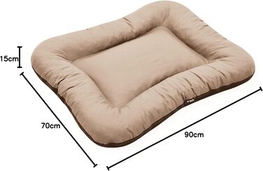 Клео - лежанка для собак середніх розмірів, 90x70 см, бежева, знімний чохол, водонепроникна, для собак великих порід