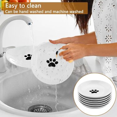 Набори мисок для котів Vexillic (6 шт.) з кераміки, з антиковзким силіконовим дном. Підходять для котів, кошенят та собак.