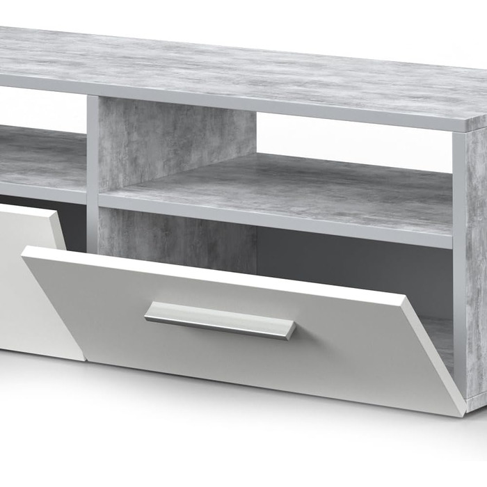 Тумба під телевізор Vicco Diego, білий глянець, 95x38 см, бетон