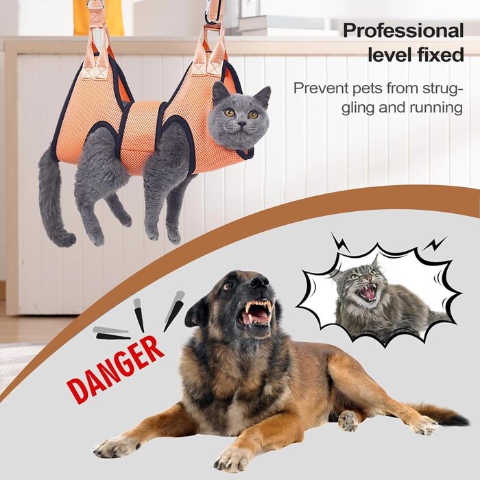 Серветка для догляду за лапами собак - гамак для стрижки нігтів, допомога у догляді за кігтями, система фіксації для спа-процедур | Колір: помаранчевий