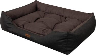 Лежак для собак DOGGY S, 67x54 см, коричневий, з високими бортами, легко чистити