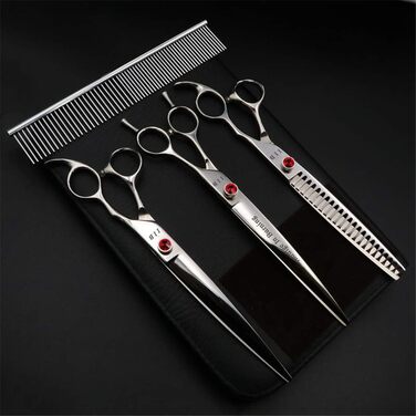 Набір для грумінгу тварин: ножиці для собак, котів, щітка, нержавіюча сталь, 8.0 дюймів