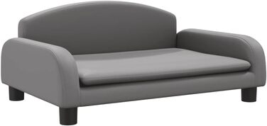 Ліжко для собак і котів vidaXL, м'яке штучна шкіра, сіре, 70x45x30 см, диван для маленьких собак і котів