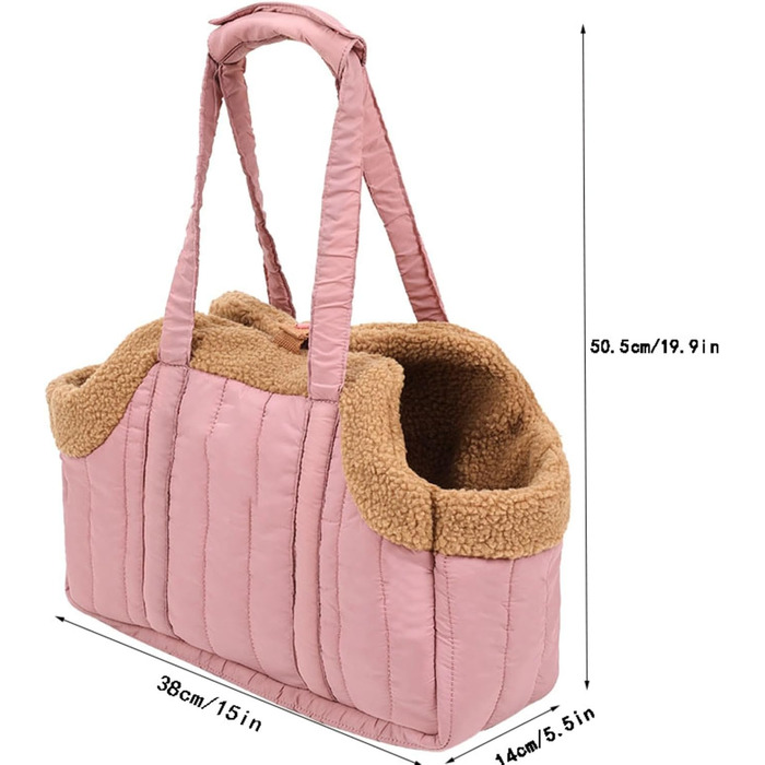 Транспортна сумка для собак, котів та цуценят - рожева, миюча, складна, з безпечною шнуркою та широким дном