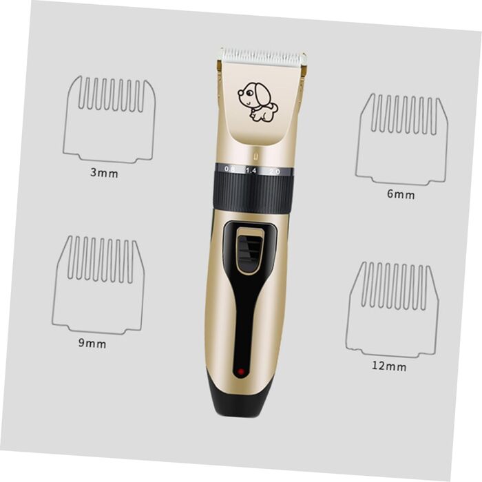 Електрична машинка для стрижки шерсті тварин Hemobllo - бездротова, з регулюванням, 5 насадок для собак та котів