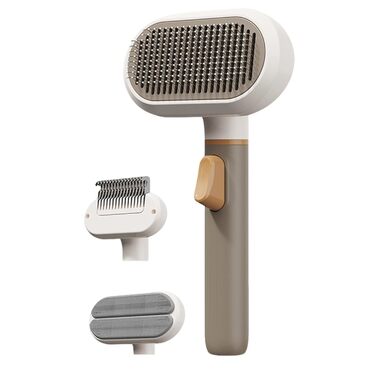 Щітка для собак з довгим волоссям | 3-головковий інструмент для догляду, видалення шерсті для собак та котів - для миття коротко- та довгошерстих порід, видалення підшерстка вдома, в квартирі, офісі, гуртожитку, на меблі