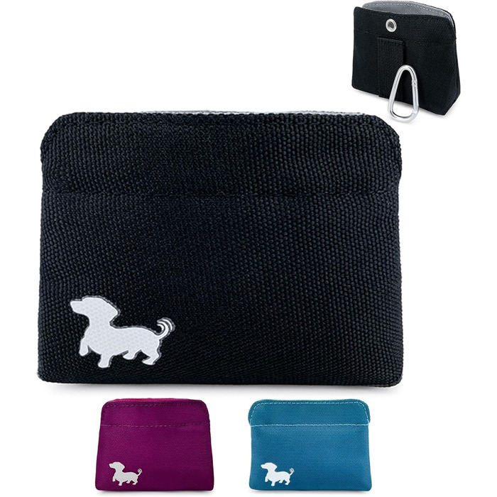 Сумка для ласощів Swaggly Leckerlibeutel – для дресирування собак, маленьких собак, з магнітною застібкою, чорна з червоною (сірою) внутрішньою стороною