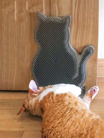 Щітка для котів 3-в-1: масажер, скребок для видалення шерсті та масажна настінна панель. Підходить для короткошерстих та довгошерстих котів.