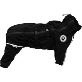 Зимовий теплий куртка для собак з отвором для повідка, непромокаємий, для малих, середніх та великих собак XS-5XL (4XL, Чорний)