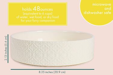 Великий керамічний миска для собак Kendra Scott, 1,4 л, для корму та води, миється в посудомийній машині, велика, 6 порцій