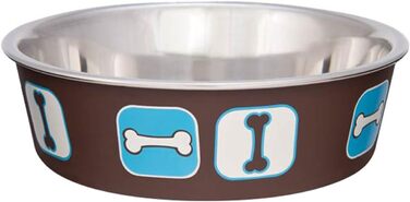 Миска для собак Loving Pets Bella Bowls, нержавіюча сталь, велика (L), колір коричневий, об'єм 750 мл
