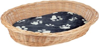 Корзина для собак Tigana з плетінням з лози, з подушкою, діаметр 60 см, натуральний колір
