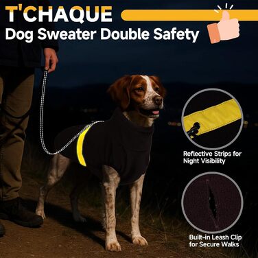 Тепла флісова жилетка для собак 5-в-1 з отвором для повідка, для середніх собак (Cocker, Spaniel), коричнева