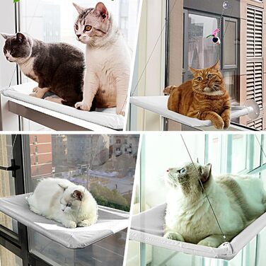 Котів гамак для вікна, міцний гамак для котів до 25 кг, з надійними присосками, для дому