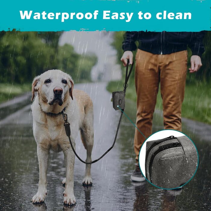 Диспенсер для собачих відходів PetBonus: водонепроникний контейнер для пакетів + 15 шт. пакетів (зелений/сірий)