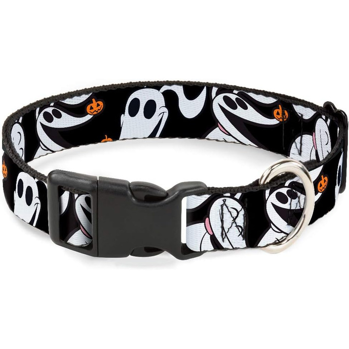 Нашийник для собак Buckle-Down, пластик, кліпса, Nightmare Before Christmas, Zero Pumpkin, 33-45,7 см, ширина 3,8 см