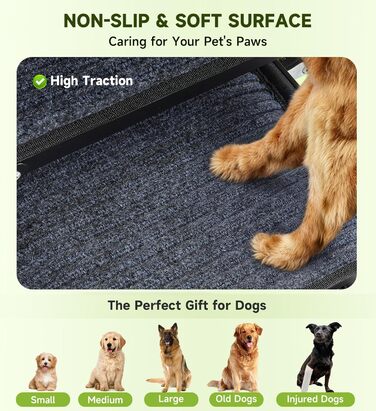 Рампа для собак у машину, складана, для великих собак, з антиковзким покриттям, 116x43x58 см