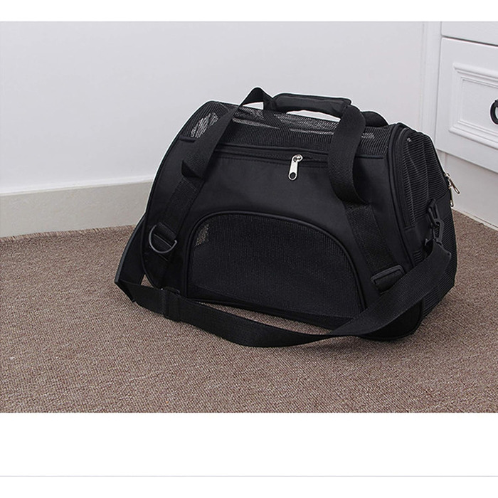 Сумка-переноска для домашніх тварин з м'якими боковинами (S, BLACK)