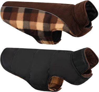 Теплий зимовий одяг для собак CITE TOILE з захистом живота, світловідбиваючими елементами, для собак великих порід, коричневий, XXL