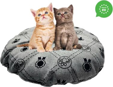 М'який лежак для собак та котів, круглий, діаметр 60 см, коричневий колір. Лежанка для собак, котячий лежак, килимок для котів, матрац для собак або котів. Можливість прання. Ідеально підходить для переносних кліток або лежанок для тварин. Діаметр 60 см (