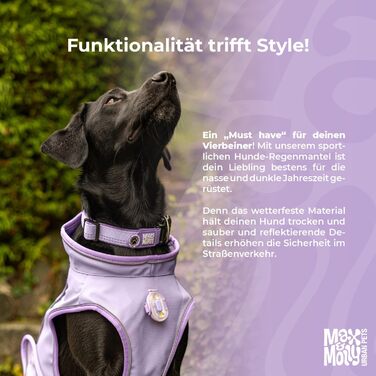 Водонепроникний дощовик для собак Max & Molly, M, Jade - спортивна куртка з регульованим поясом, світловідбиваючий, з отвором для шлейки