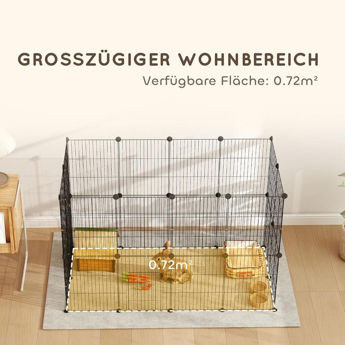 Клітка для кроликів та морських свинок PawHut, вольєр для дрібних тварин, вольєр для вигулу, сталева клітка, чорний колір, 120 x 60 x 80 см