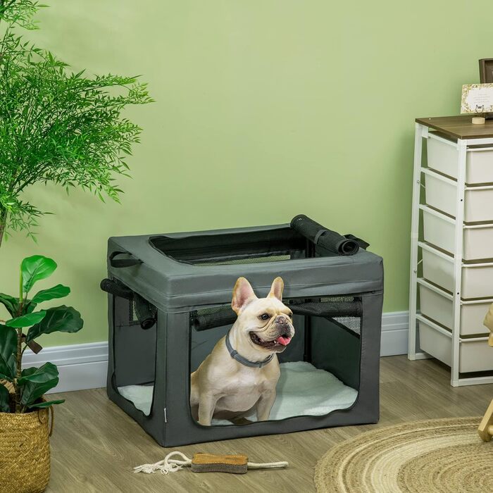 Транспортувальна переноска для тварин PawHut 80 см, сіра, M - для котів та собак