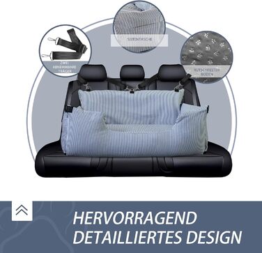 Автокрісло для собак Rucener: 110 x 45 x 55 см, для великих та середніх порід