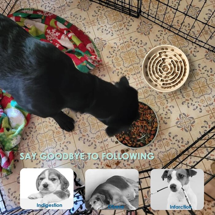 Повільний годівник для собак, миска з силікону з присоском, антизадушливий дизайн, підходить для малих та середніх собак (Бежевий)