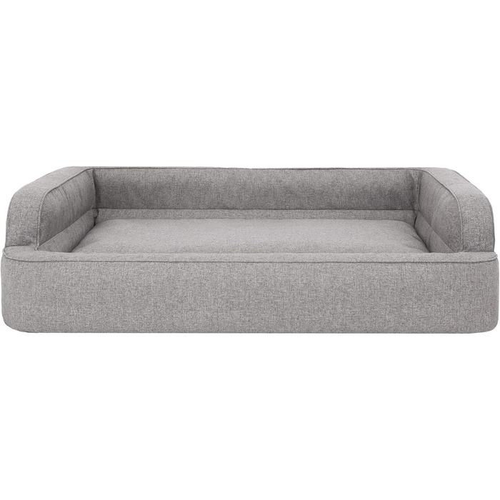 Ліжко для собак, кошик для тварин, ліжко для котів, знімний чохол, ліжко-лежанка, м'яке ліжко для собак, лежанка для тварин, сірий колір, XL: 96x62 см
