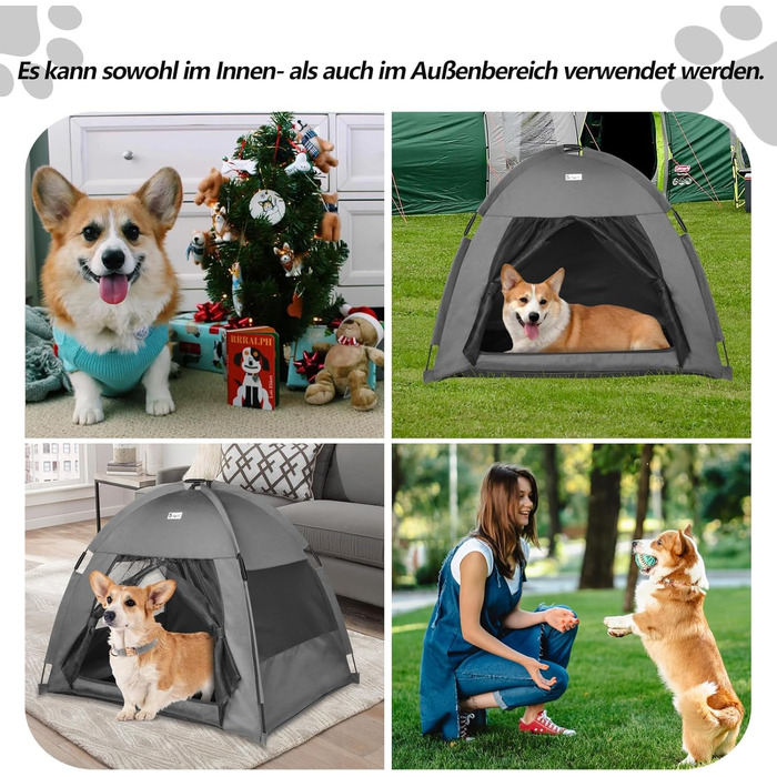 Зручне ліжко-будиночок для собак та котів Babyezz, сіре, L