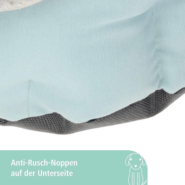 Лежанка для собак та цуценят Kerbl Pet, блакитна, 45x40x20 см, бавовна, поліестер, знімний внутрішній подушкою, антиковзаюча підкладка