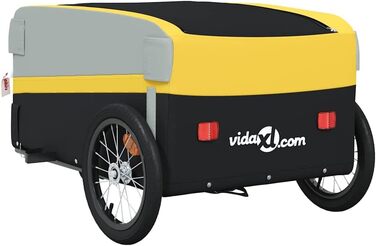 Причіп для собак, вантажний причіп для велосипеда, чорно-жовтий, 45 кг, для покупок, подорожей, велосипедних прогулянок