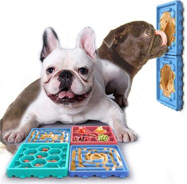 Набір мисок для собак 4 в 1 з уповільненням годування, інтерактивна миска для собак та котів, з присосками (4 шт.)