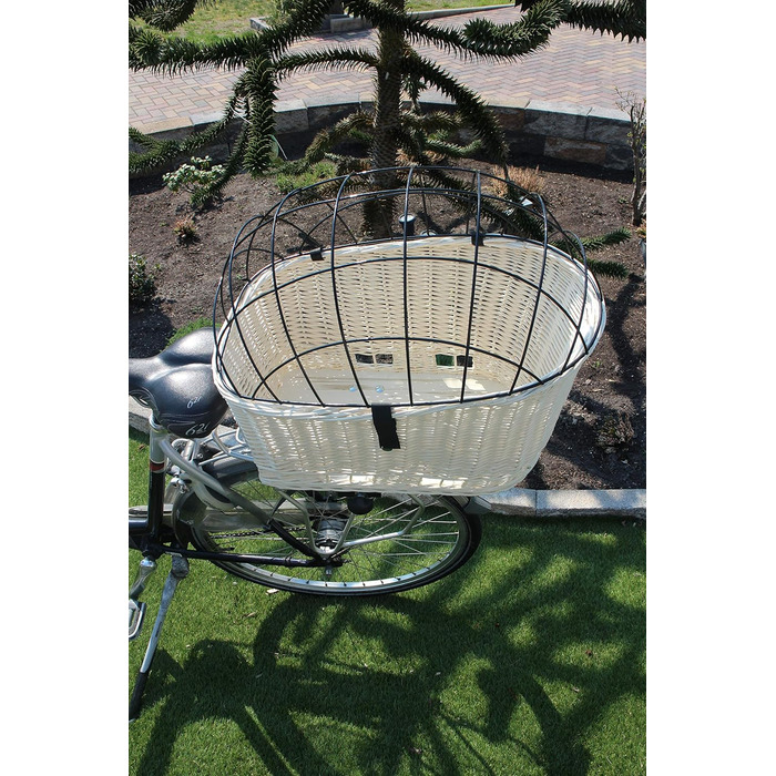 Корзина для велосипеда Marcus Hundefahrradkorb XXL для собак та котів, з плетіння лози та металевою сіткою, з подушкою