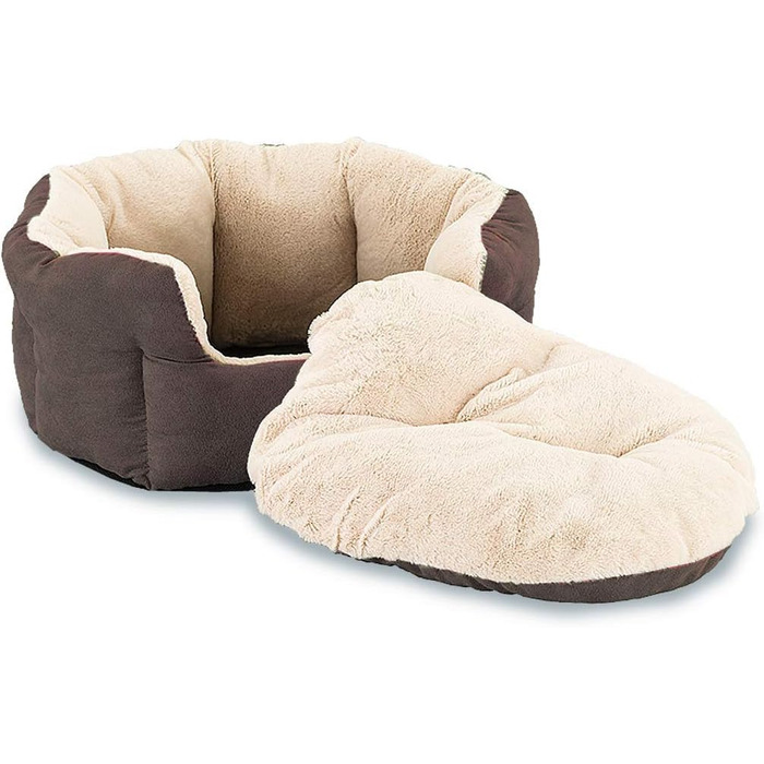 Ліжко для собак і котів Ethical Pets Sleep Zone, двостороння подушка, м'яке, зносостійке, шоколадне, 45,7x40,6 см, для малих порід, преміум-якість, що перемагає нагороди, придатне до прання