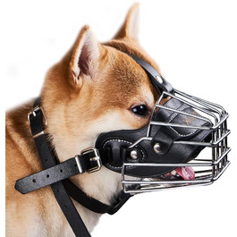 ЗакаБокс Намордник для собак середніх та великих порід - металевий, шкіряний, регульований, зручний, довговічний, запобігає гризінню та укусам