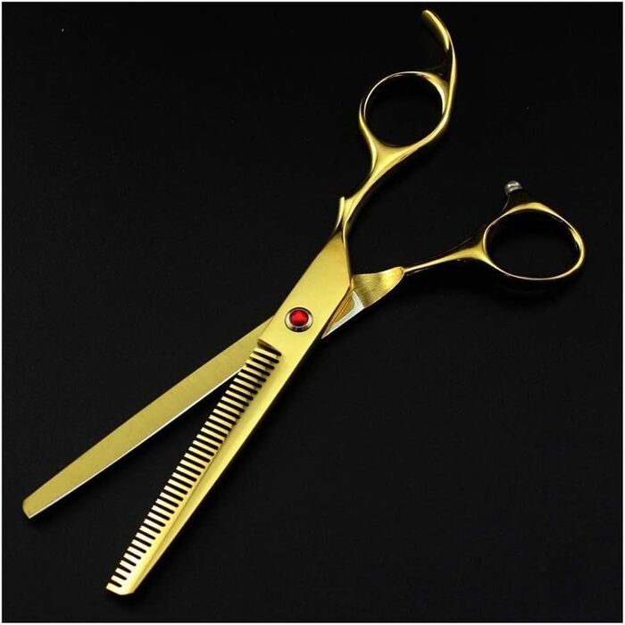 Набір професійних ножиць для грумінгу собак (7 дюймів) - ножиці для стрижки, фінальної обробки, з нержавіючої сталі (золотий)